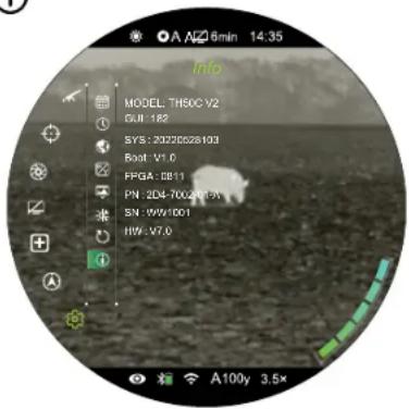 A100y 3.5x A26min 14:35 info MODEL TH50C V2 GJB-182 SYS: 20230028103 Boot: V1.0 FPGA: 0811 PN: 2D4-7002W19X SN: WW1001 HW: V7.0