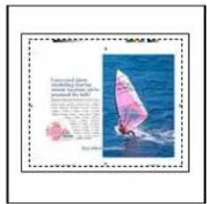 Scanned document page featuring a pink sailboat on water with accompanying text about wind farm operations.