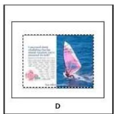 Scanned document page with Chinese text and a photo of a pink sailboat on blue water, labeled 'D' at bottom.