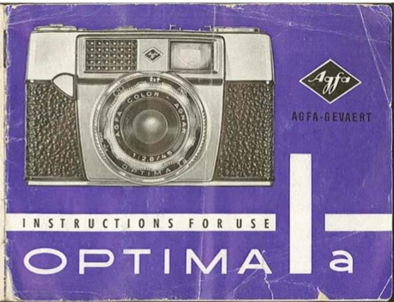 AGFA AGFA-GEVAERT INSTRUCTIONS FOR USE OPTIMA
