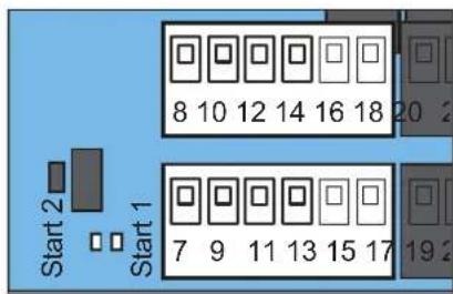 Start 2 Start 1 8 10 12 14 16 18 7 9 11 13 15 17