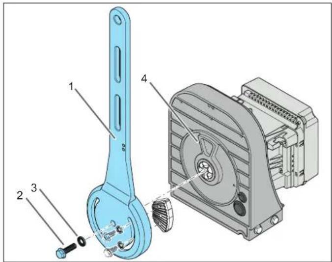 Technical diagram of a mechanical assembly with numbered parts for identification