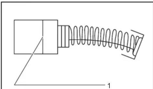 Pure mechanical diagram showing a spring-loaded component with no text or symbols
