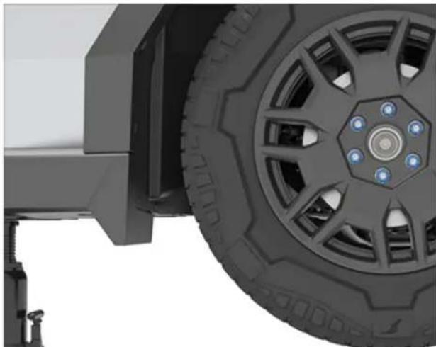TESLA Cybertruck (2025) - Changing the Spare Tire - 11