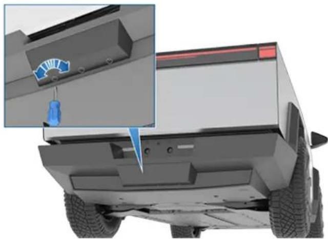 TESLA Cybertruck (2025) - Accessing the Trailer Hitch Assembly - 2