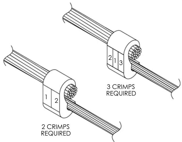 2 CRIMPS REQUIRED 3 CRIMPS REQUIRED 1 2 2 1 3