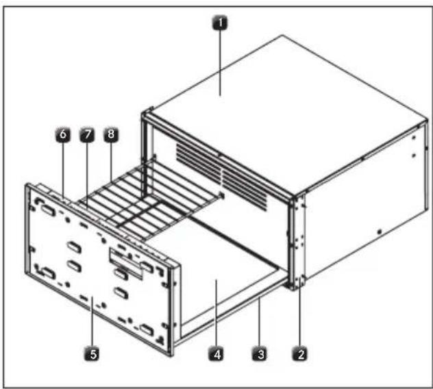 Technical diagram of an internal device with numbered components for identification
