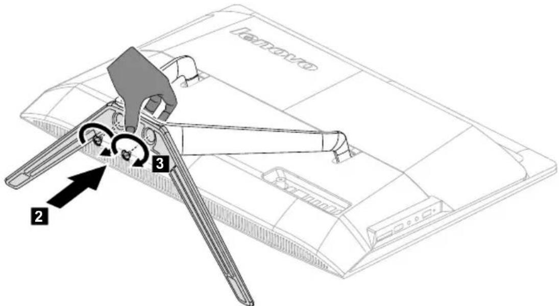 Technical diagram showing a mechanical assembly with labeled parts 2 and 3, indicating tool positioning or assembly steps.