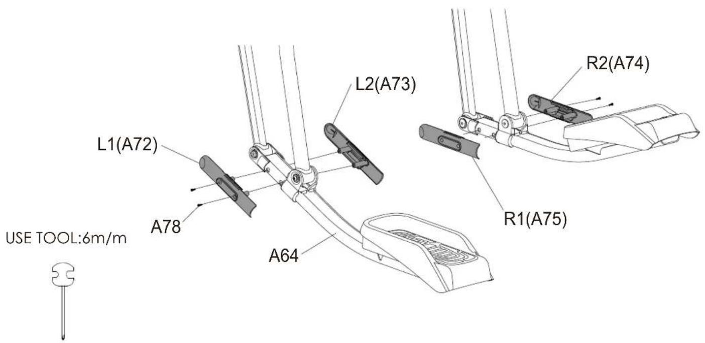 USE TOOL:6m/m L1(A72) A78 A64 L2(A73) R2(A74) R1(A75)