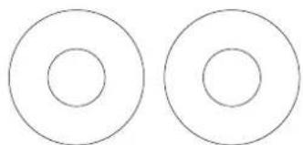 Two identical empty concentric circles with no text or symbols