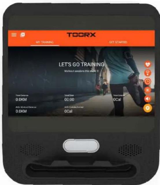 TOORX MY TRAINING GET STARTED LET'S GO TRAINING Workout sessions this week 2 Total Distance 0.0KM 00:00 0Cal Anti Workout Distance 0.0KM 0Cal