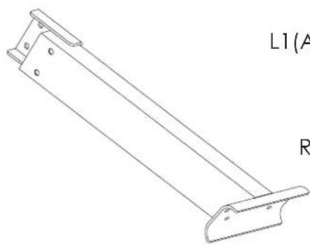 Technical line drawing of a metal bracket with mounting flanges and mounting holes (no text or symbols)