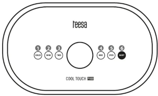 teesa 1 2 3 COOLED CHINA TIME 4 5 6 WIND SPEED SOUT COOL TOUCH P800