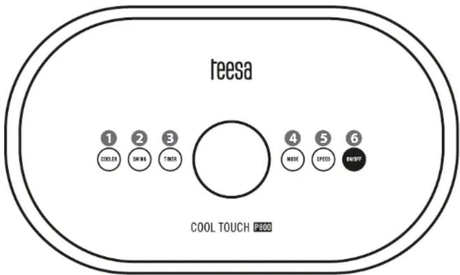 reesa 1 2 3 4 5 6 COOLER SWING TIME MODE SPEED SWEET COOL TOUCH P800
