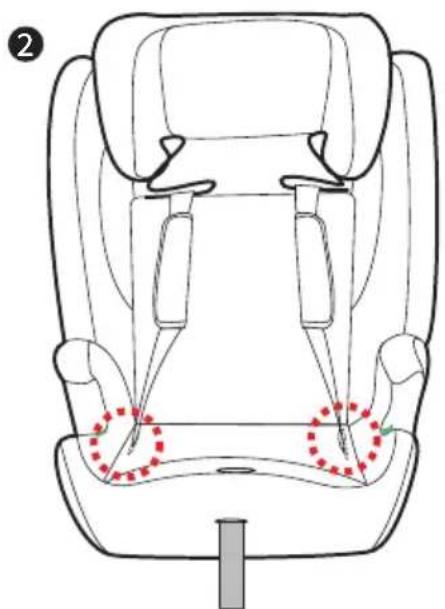 Caretero Cosy i-Size - Zapinanie 5-punktowego pasa bezpieczeństwa / Closing the 5-point seat belt / Anlegen des 5-Punkt-Sicherheitsgurtes - 2