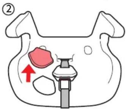 Diagram of a medical device with labeled parts and directional arrow, marked as figure 2