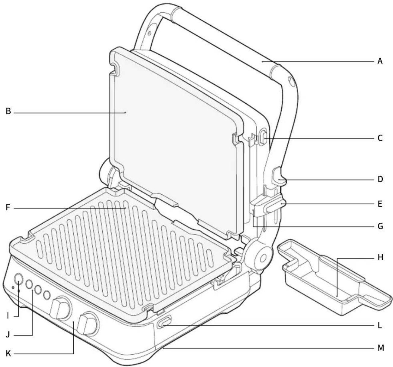 BREVILLE the Sear & Press Grill BGR710 - 제품 구조 - 1