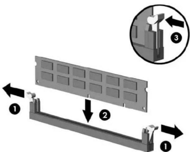 Technical diagram showing a mechanical assembly with labeled components and directional arrows indicating assembly steps.