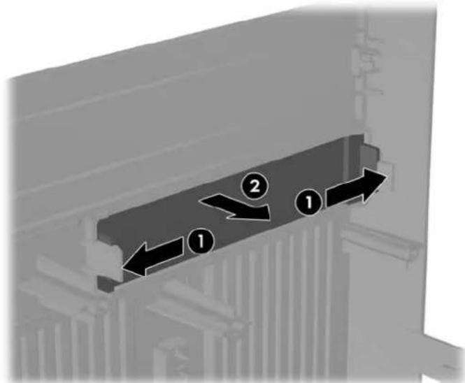 Diagram showing a mechanical or structural component with numbered directional arrows indicating flow or movement.