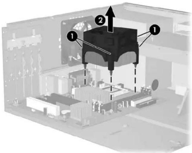 Technical diagram of an electronic component with numbered parts and directional arrows indicating assembly or assembly steps.