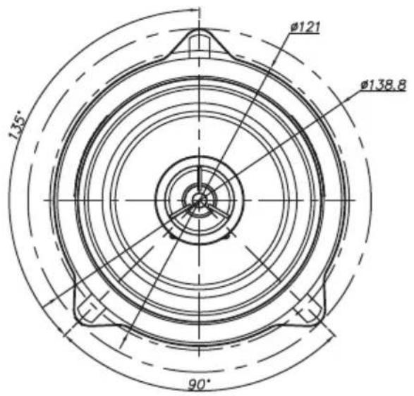 Ø121 Ø138.8 135° 90°