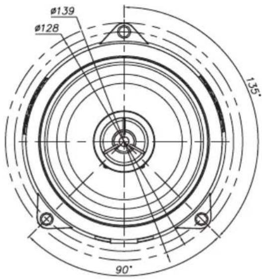Ø139 Ø128 135° 90°