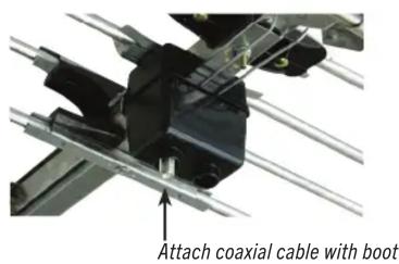 Attach coaxial cable with boot