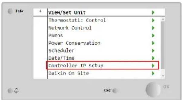 Info 4 View/Set Unit Thermostatic Control Network Control Pumps Power Conservation Scheduler Date/Time Controller IP Setup Daikin On Site