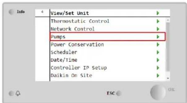 Info 4 View/Set Unit Thermostatic Control Network Control Pumps Power Conservation Scheduler Date/Time Controller IP Setup Daikin On Site
