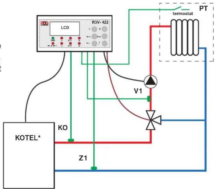 Elektrobock R3V-422 - REGULACE Č.06 - ZPÁTEČKY S PROSTOROVÝM TERMOSTATEM - 2
