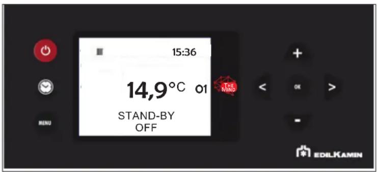 15:36 14,9°C 01 STAND-BY OFF T-E MIND MENU EDILKAMIN