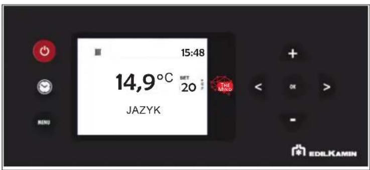 15:48 14,9°C SET 20 JAZYK + - OK > - EDILKAMIN