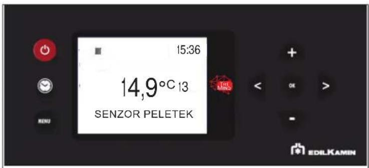 15:36 14,9°C 13 SENZOR PELETEK Tol Mino + - OK > - EDILKAMIN