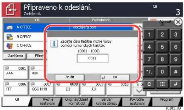 KYOCERA TASKalfa 3553ci - Používání klávesy Tlačítko rychlé volby - 3