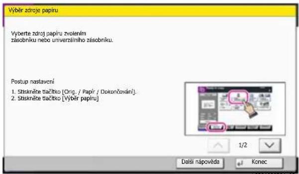 KYOCERA TASKalfa 3553ci - Na panelu zvolte možnost [Nápověda]. - 3