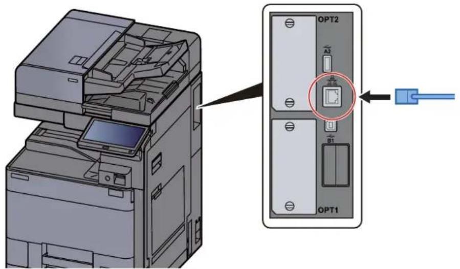 KYOCERA TASKalfa 3553ci - Připojení kabelu k zařízení. - 1