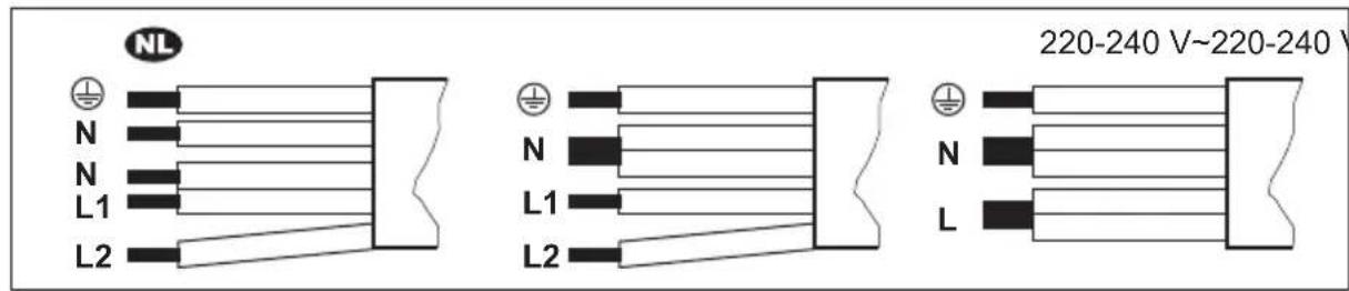 N L N L1 L2 220-240 V~220-240 V N L N L