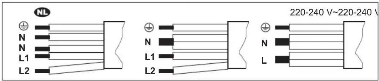 N N L1 L2 220-240 V~220-240 V N L N L