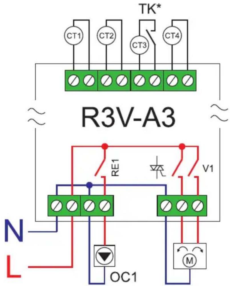 Elektrobock R3V-A3 - Zapojení svorek: - 1
