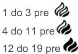 1 do 3 pre 4 do 11 pre 12 do 19 pre