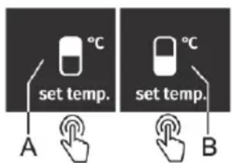 set temp. A set temp. B