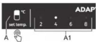 °C set temp. A 2 4 6 8 ADAP A1