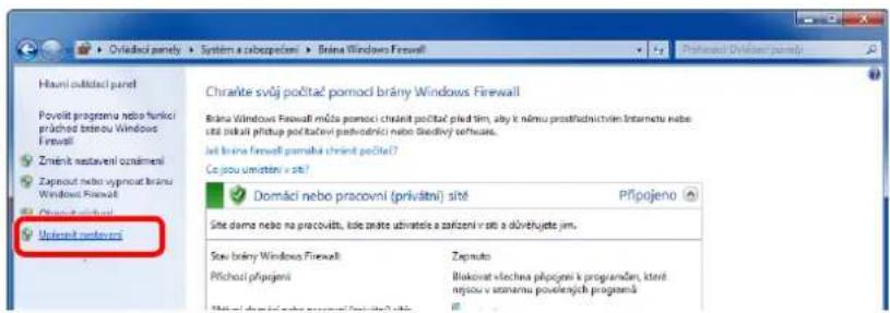 Havni odkladči panel Povečit programu nebo funkci průchod bezou Windows Firewall Změník nastavení oznámení Zaproučet nebo vyproučet bránu Windows Firewall Udovskil udrževní Chravite svůj počítac pomocí brány Windows Firewall Brana Windows Firewall můža pomocí chravite počítac před tím, aby k němu prostřodníchím Internetu nebe sítu půklal přítkup počítacení podřodníci nebo skladňý software. Jež brana firewall poměta chravit počítá? Co jsou umístení v stí? Domácí nebo pracovní (privátní) sité Připojeno Site dama nebo na pracovit, kole zařte užinatie a zařízení v stí o slůvěhujete jím. Sov brány Windows Firewall Zapruto Přichocí připojení Blakovat vlechna připojení k programen, kteríd nejsou v uzanemu poulevých programů