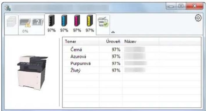 Toner Úroveň Název Černá 97% Azurová 97% Purpurová 97% Žlutý 97%