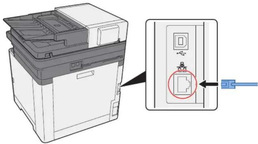 KYOCERA ECOSYS M5021cdn - Připojení kabelu USB k zařízení. - 1