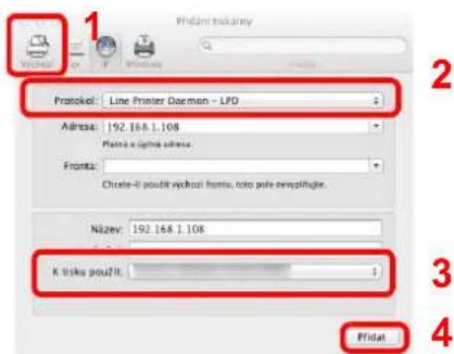 Protokol: Line Printer Dacman - LPD Address: 192.168.1.108 Plains a spina address. Frontz: Chrate-4 použit vičnozi frontu, toto pole nespilnaje. Nizev: 192.168.1.108 Kisku proužit: