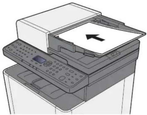 KYOCERA ECOSYS M5021cdn - Otevřete stolek pro originály, a potom upravte vodítka šířky originálů. - 2