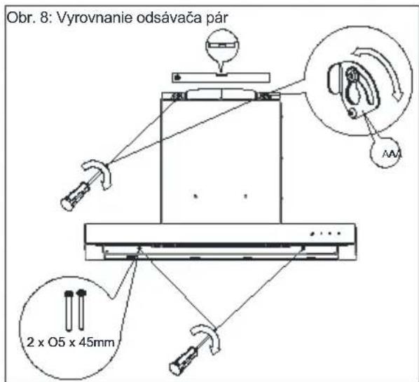 Obr. 8: Vyrovnanie odsávača pár 2 x O5 x 45mm