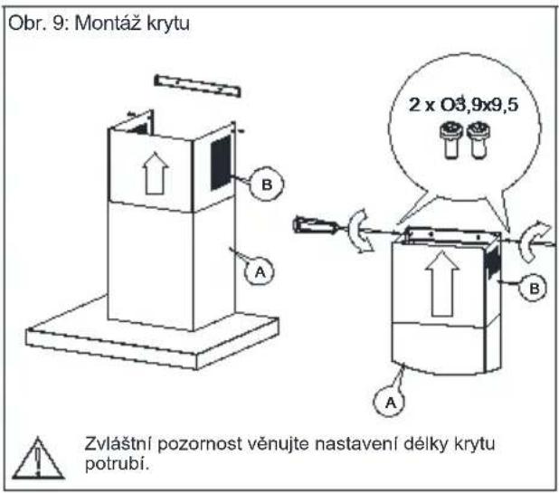 Obr. 9: Montáž krytu 2 x O3,9x9,5 Zvláštní pozornost věnujte nastavení délky krytu potrubí.