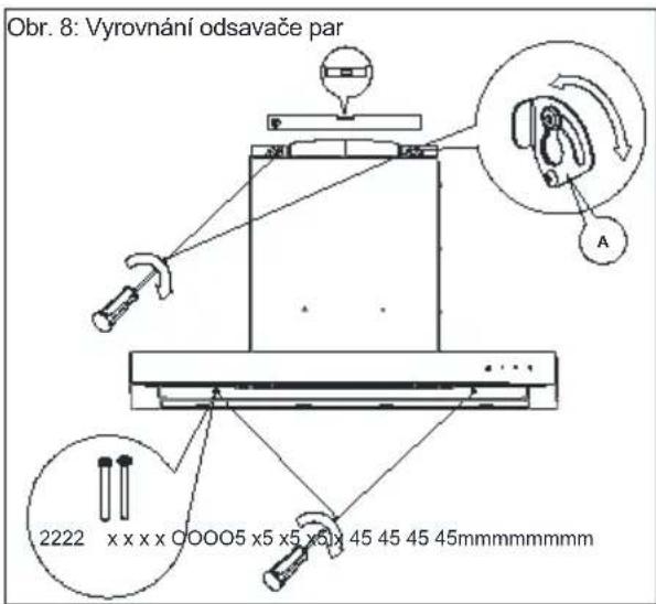 Obr. 8: Vyrovnání odsavače par 2222 x x x x QOOO5 x5 x5 x5j 45 45 45 45mmmmmmmm